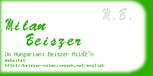 milan beiszer business card